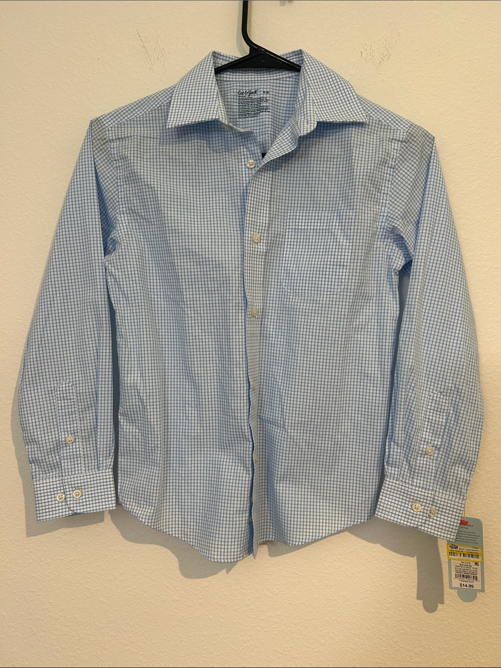 Cat & Jack Blue and White Gingham Button-Down Shirt